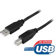 DELTACO USB 2.0 Type A male to Type B male 2m Black (USB-218S)