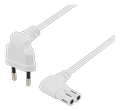 DELTACO Europlug (power CEE 7/16) (male) - Power IEC 60320 C7 White 5m