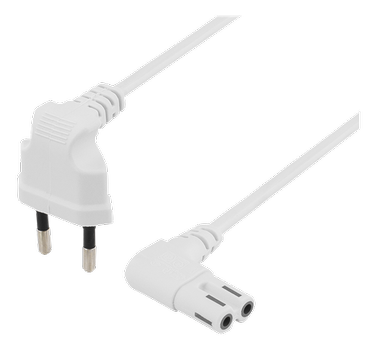 DELTACO Europlug (power CEE 7/16) (male) - Power IEC 60320 C7 White 5m (DEL-109BV)
