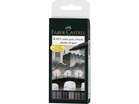 FABER-CASTELL ! Faber-Castell Pitt sivellinkynä Pitt Shades of Grey, 6 väriä (167104)