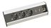 KONDATOR Desk, grenuttag 3xCEE 7/4, 1xCEE 7/7, 2xUSB, 2A, alu/svart