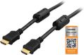 DELTACO HDMI cable, v1.4 + Ethernet, 1080p, black, 0.5m