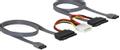 DELOCK SATA-kabel för 2xSATA-hårddiskar + Molex 4-pin ström, 50 cm
