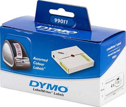 DYMO LabelWriter värietiketit,  89x28 mm, 4-pakk(520 kpl), 4 väriä (S0722380)