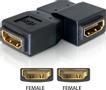 DELOCK HDMI-adapteri, 19-pin n-n, kulma, kullatut liitokset