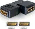 DELOCK HDMI-adapter, 19-pin hona till hona, vinklad