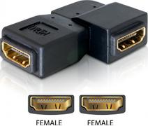 DELOCK HDMI-adapteri, 19-pin n-n, kulma, kullatut liitokset