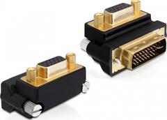 DELOCK DVI-I > VGA-sovitin, 24+5 uros - 15-pin naaras, kulmaliitos