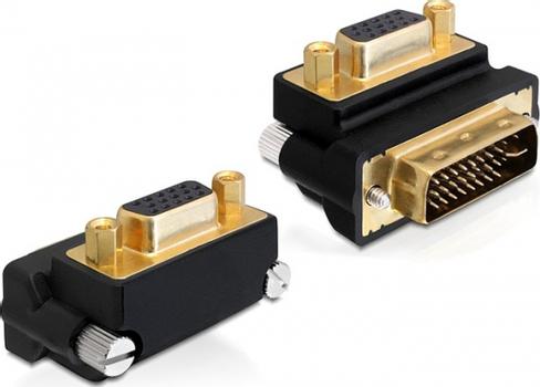 DELOCK DVI till VGA-adapter,  vinklad (65261 $DEL)