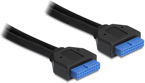 DELOCK intern kabel för USB 3.0, IDC20 ha - ha, 0,45m, svart (83124)