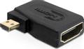 DELOCK HDMI-sovitin, Micro HDMI ur -> HDMI na, kulmaliitin, musta