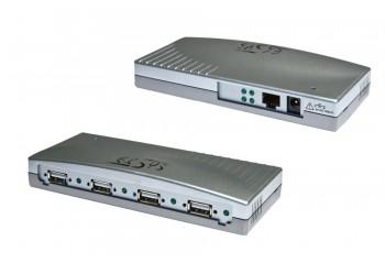 EXSYS EX-6004, 4 x USB 2.0 over IP 10/ 100/ 1000 Ethernet (EX-6004)
