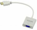 VISION Professional installation-grade HDMI to VGA adaptor - LIFETIME WARRANTY - maximum resolution 1920 x 1080 - does not convert VGA to HDMI - HDMI (M) to VGA (F) - outer diameter 5.5 mm - 32 AWG - overall