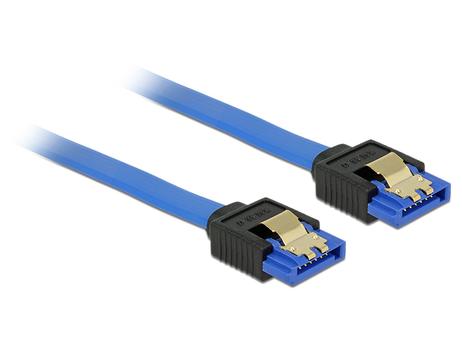 DELOCK SATA-kabel,  raka kontakter,  SATA 6Gb/s. 0,5m, blå (84979)