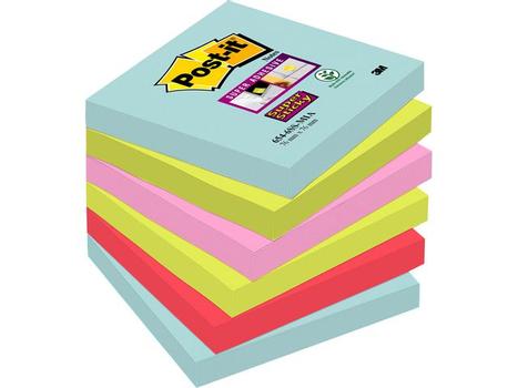 POST-IT Noter Sup Stic Miami 76x76mm 6/pk. (70005291227)