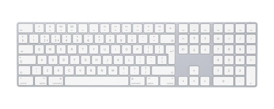 APPLE e Magic Keyboard with Numeric Keypad - Keyboard - wireless - Bluetooth - Swedish - silver (MQ052S/A)