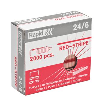 RAPID Strong Red Stripe Nietjes 24/6 11700245 Koper, Staal Koper 2000 Nietjes (11700245)