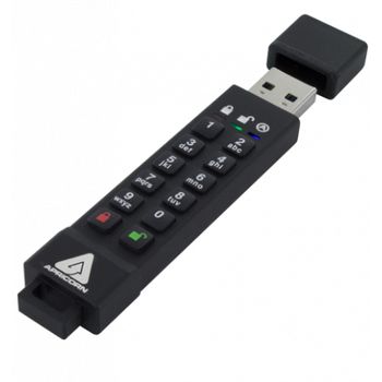 APRICORN 16GB 256-BIT AES XTS HW ENCRYPTED SECURE USB 3.0 MEMORY KEY (ASK3Z-16GB)