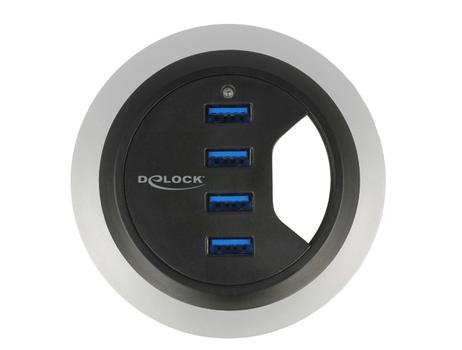 DELOCK In-Desk Hub 4 Port USB 3.0 (62868)