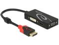 DELOCK DP to VGA/HDMI/DVI passive adapter, Ultra HD 60Hz, black