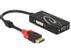DELOCK DP till VGA/ HDMI/ DVI passiv adapter, Ultra HD 60Hz, svart
