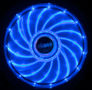 AKASA 12cm Vegas 15 Blue LED fan antivibe damp pads,sleeve bearing