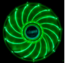 AKASA 12cm Vegas 15 Green LED fan antivibe damp pads,sleeve bearing