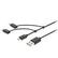 VALUELINE USB kabel - lightning/ USB-C/ microUSB USB A male - lightning/ USB-C/ microUSB - 1m - svart