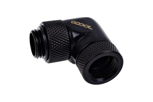 ALPHACOOL Eiszapfen Winkeladapter 90° bk | drehbar G1/4 AG auf G1/4 IG - Deep Black (17260)