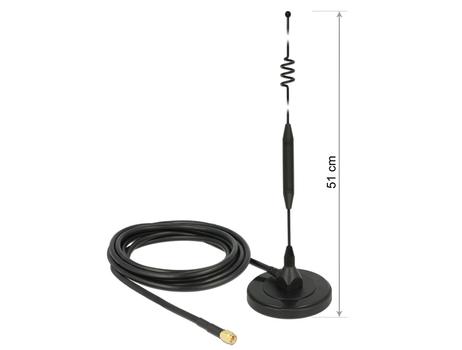 DELOCK LTE Antenna SMA plug 6 dBi fixed omnidirectional with magnetic (12429)