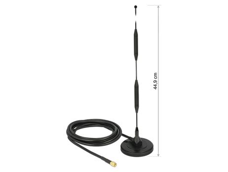 DELOCK LTE Antenna SMA plug 5 dBi fixed omnidirectional with magnetic (12425)