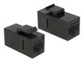 DELOCK Keystone RJ45 Bu/Bu Cat.6 black