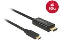DELOCK 85292 Kabel USB Type-C hane till HDMI hane (DP Alt-läge) 4K 60