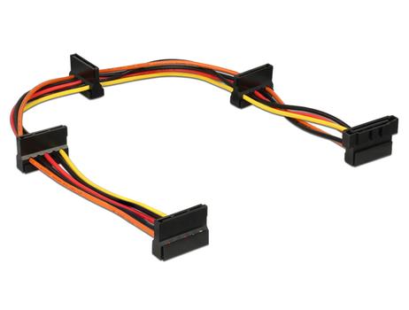 DELOCK 15 pin Serial ATA strøm Stik 15 pin Serial ATA strøm Modtager Sort Orange Rød Gul 40cm (60141)