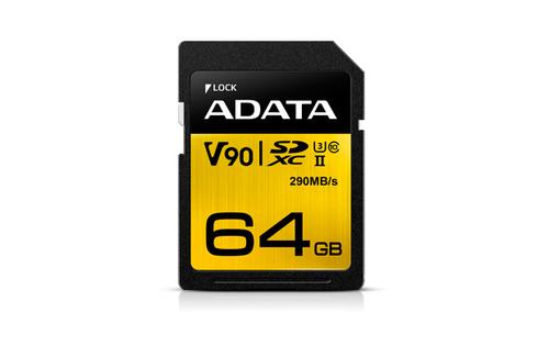 A-DATA SD Card  64GB ADATA  SDXC          (UHS-II U3 Class 10) (ASDX64GUII3CL10-C)