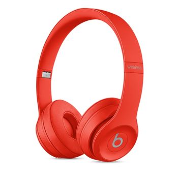 APPLE Beats Solo3 (PRODUCT)RED - Hörlurar med mikrofon - på örat - trådlös - Bluetooth - ljudisolerande - citrusröd - för 12.9-inch iPad Pro, 9.7-inch iPad Pro, iPad Air, iPad Air 2, iPad mini 2, 3, 4, iPad (MP162ZM/A)