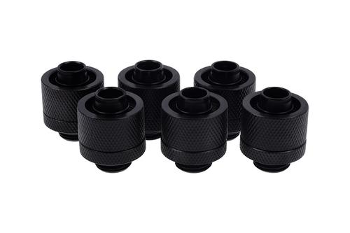 ALPHACOOL Eiszapfen 16/10mm Anschraubtül | G1/4 - Deep Black Sixpack (17234)
