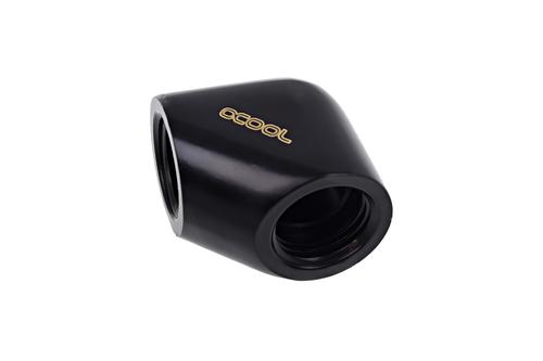 ALPHACOOL Eiszapfen L-Verbinder bk | G1/4 IG auf G1/4 IG - Deep Black (17258)