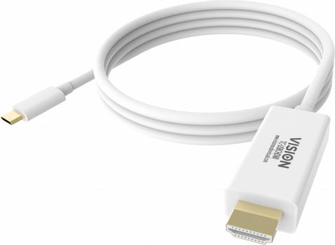 VISION 4K at 60 hz - USB-C 3.1 (m) to HDMI (m) - outer diameter 4.5 mm - 32 AWG - 2 m - white (TC 2MUSBCHDMI)