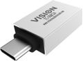 VISION USB-C-zu-USB-A-Adapter - wird in USB-C eingesteckt und hat eine vollwertige USB-A-3.0-Buchse - USB-C (m) zu USB Typ A (f) - USB 3.2 - weiß