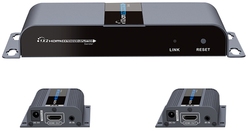 DELTACO LKV712 HDMI-vahvistin ja -jakaja, 1x2, toimii Ethernet-kaapelilla,  40m (LKV712)