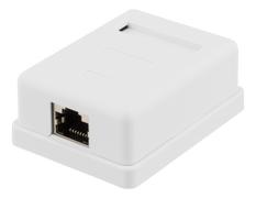 DELTACO shielded network socket, Surface FTP 1xRJ45, Cat6, white