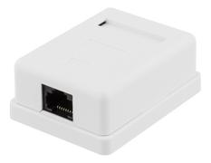 DELTACO Unshielded network socket, Surface UTP 1xRJ45, Cat6, white