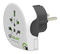 Q2Power jordad reseadapter, hela världen till EU (Schuko), 10A, vit