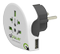 Q2Power jordad reseadapter, hela världen till EU (Schuko), 1xUSB, vit