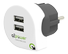 Q2Power dual USB-laddare, 2.4A (delad), för EU, 2xUSB-port, vit/svart