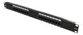 DELTACO 19" patch panel, 16+xRJ45, Cat6, UTP, 10Gbps, black
