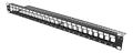DELTACO TP patch panel, 24 ports, without connectors, 1U, black