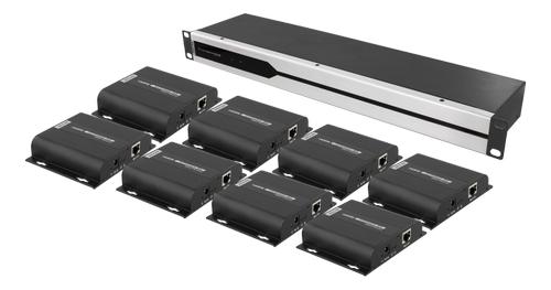 DELTACO Verkkokaapelilla toimiva HDMI-jakaja,  1 laite 8 näytölle, 120m (LKV318-4K-HDbitT)