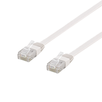 Deltaco U/ UTP Cat6 patchkabel flat 0, 3m Hvit (TP-603V-FL)